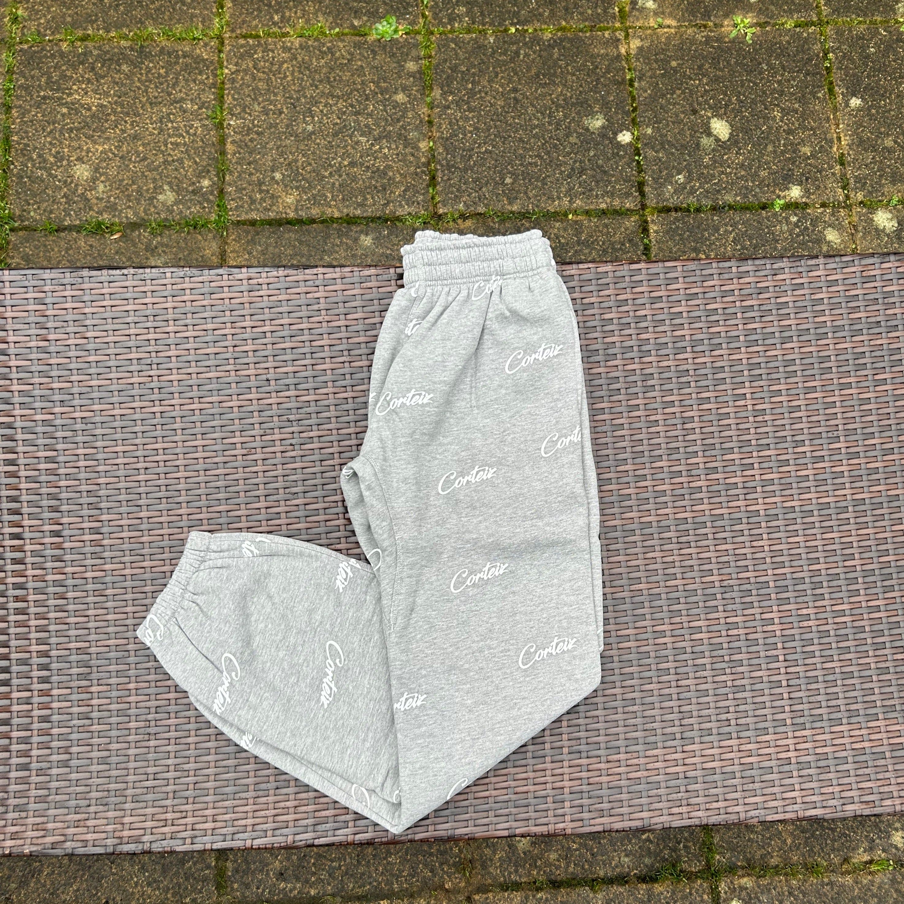 Corteiz Grey/White "Print" Joggers