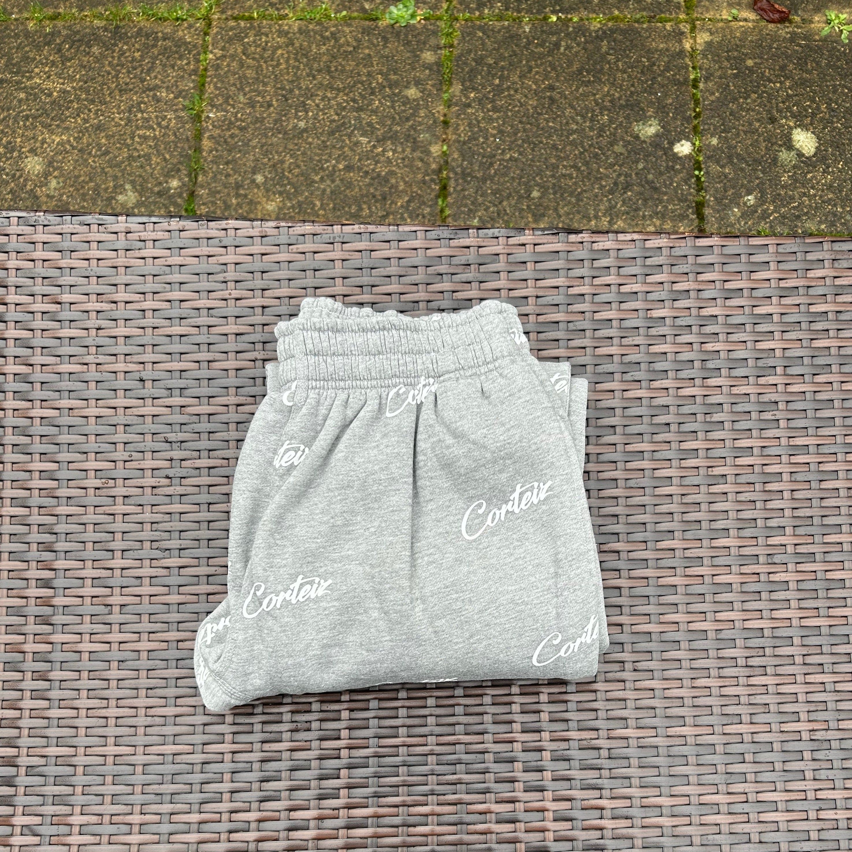 Corteiz Grey/White "Print" Joggers