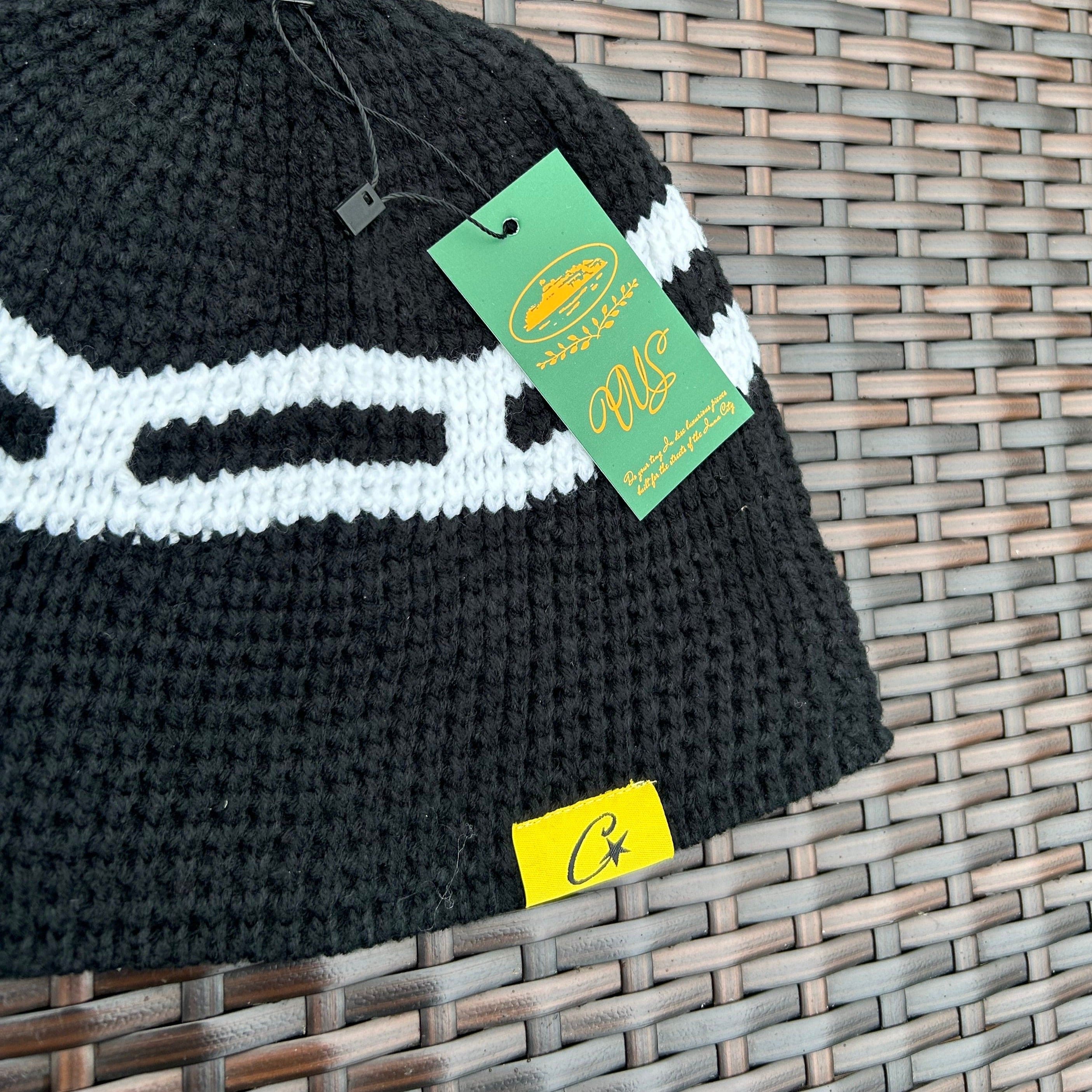 Corteiz Black/White "Crochet" Beanie