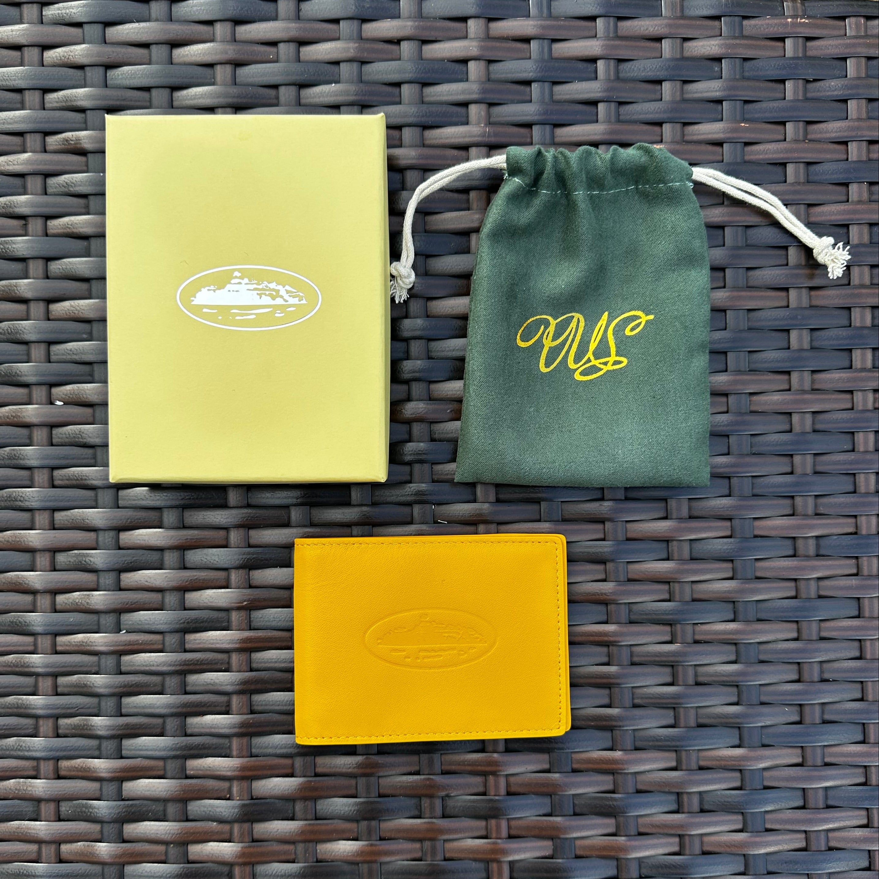 Corteiz Yellow Leather Card Holder