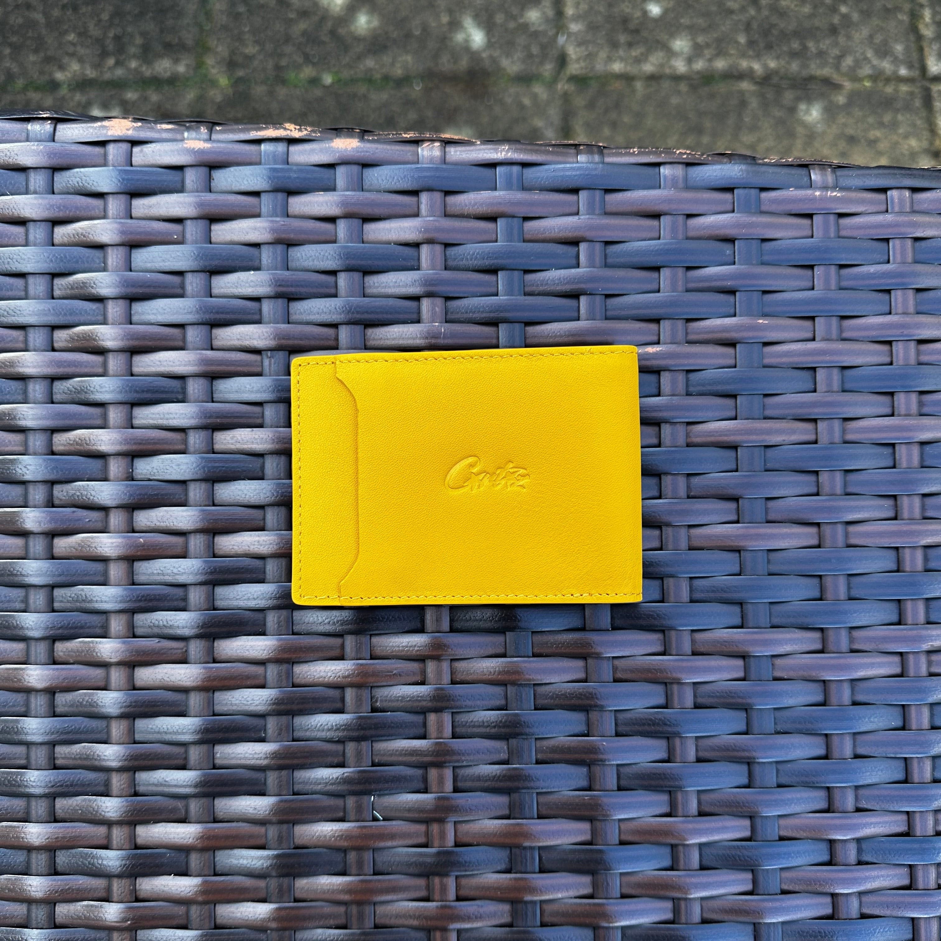 Corteiz Yellow Leather Card Holder