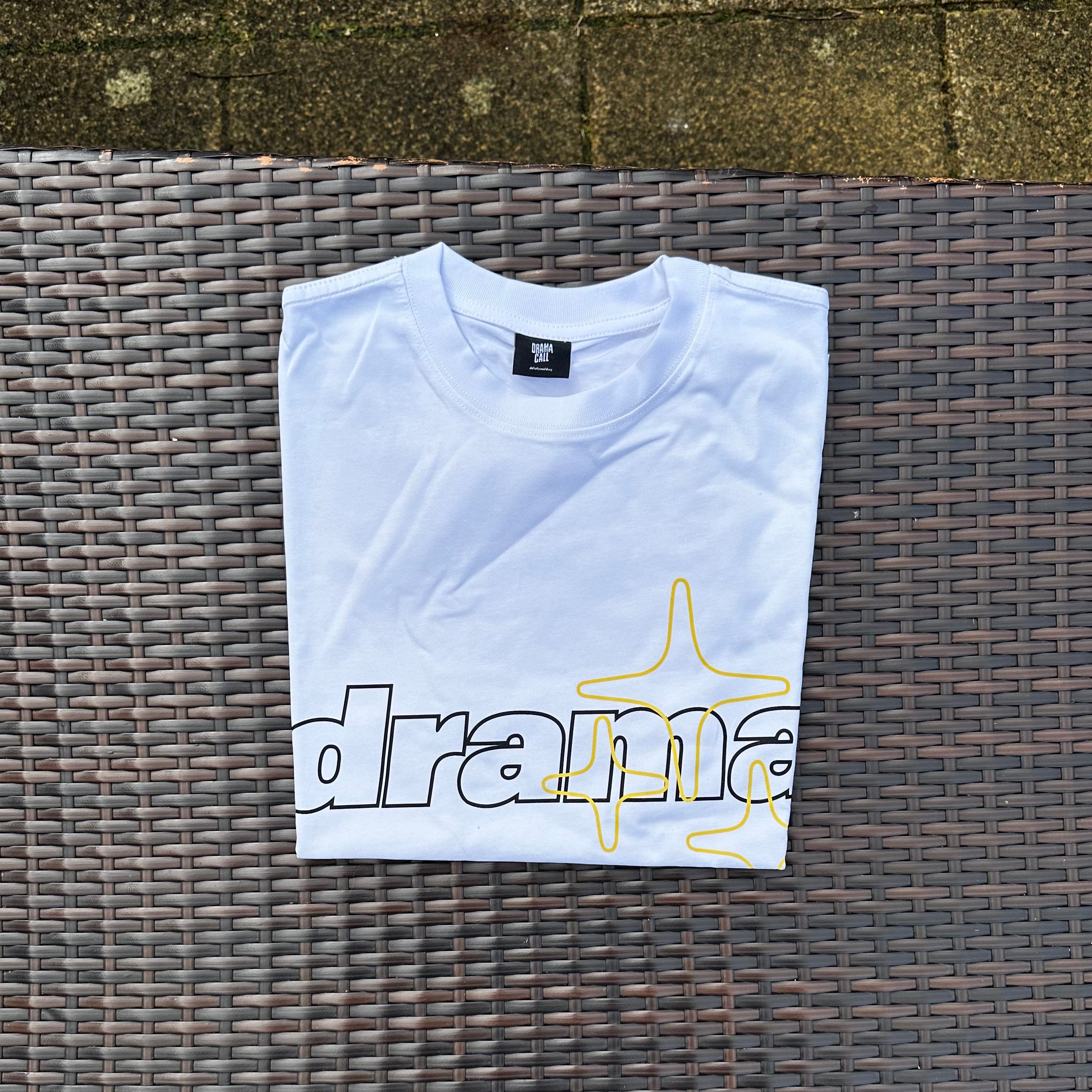 Drama Call White/Yellow Logo T Shirt