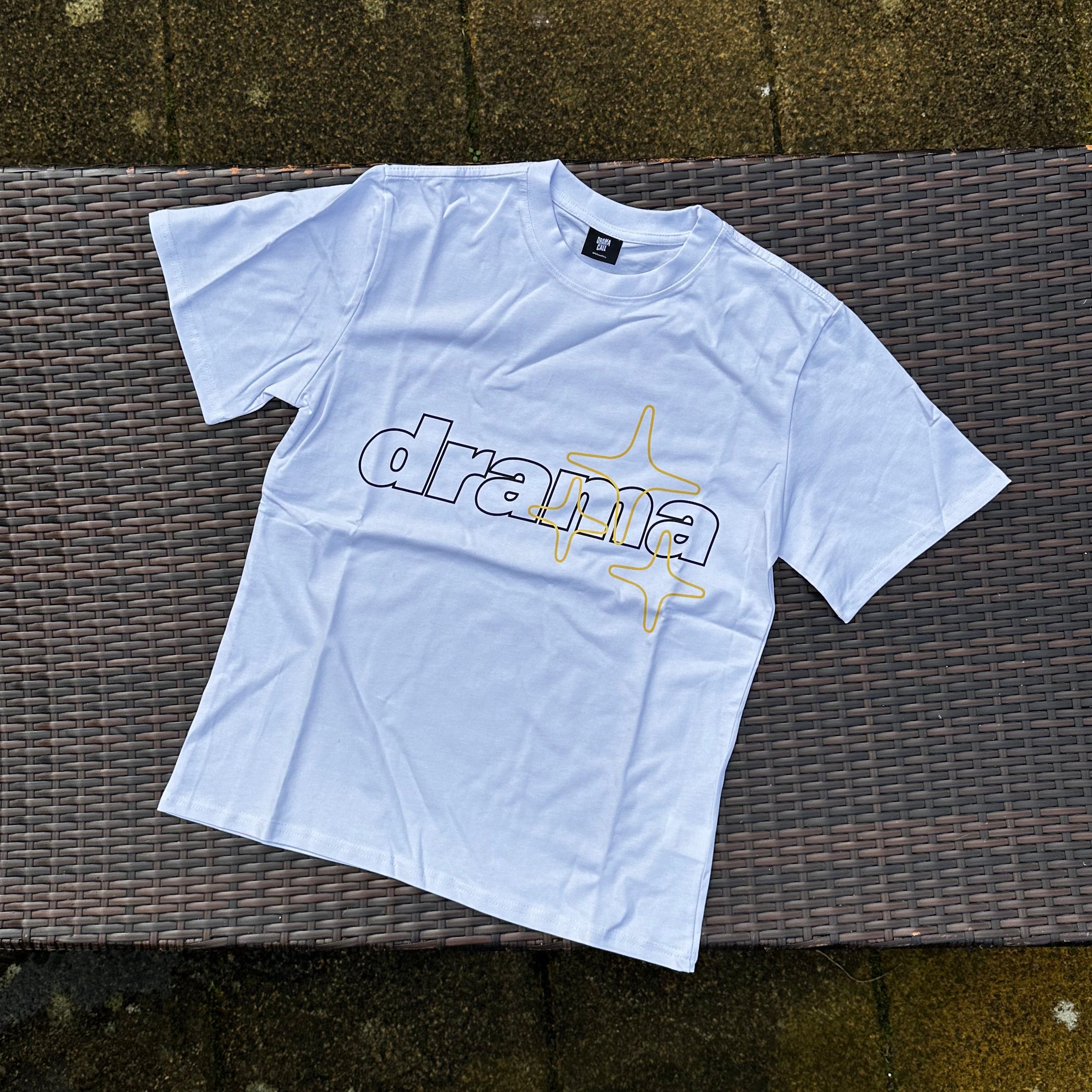 Drama Call White/Yellow Logo T Shirt