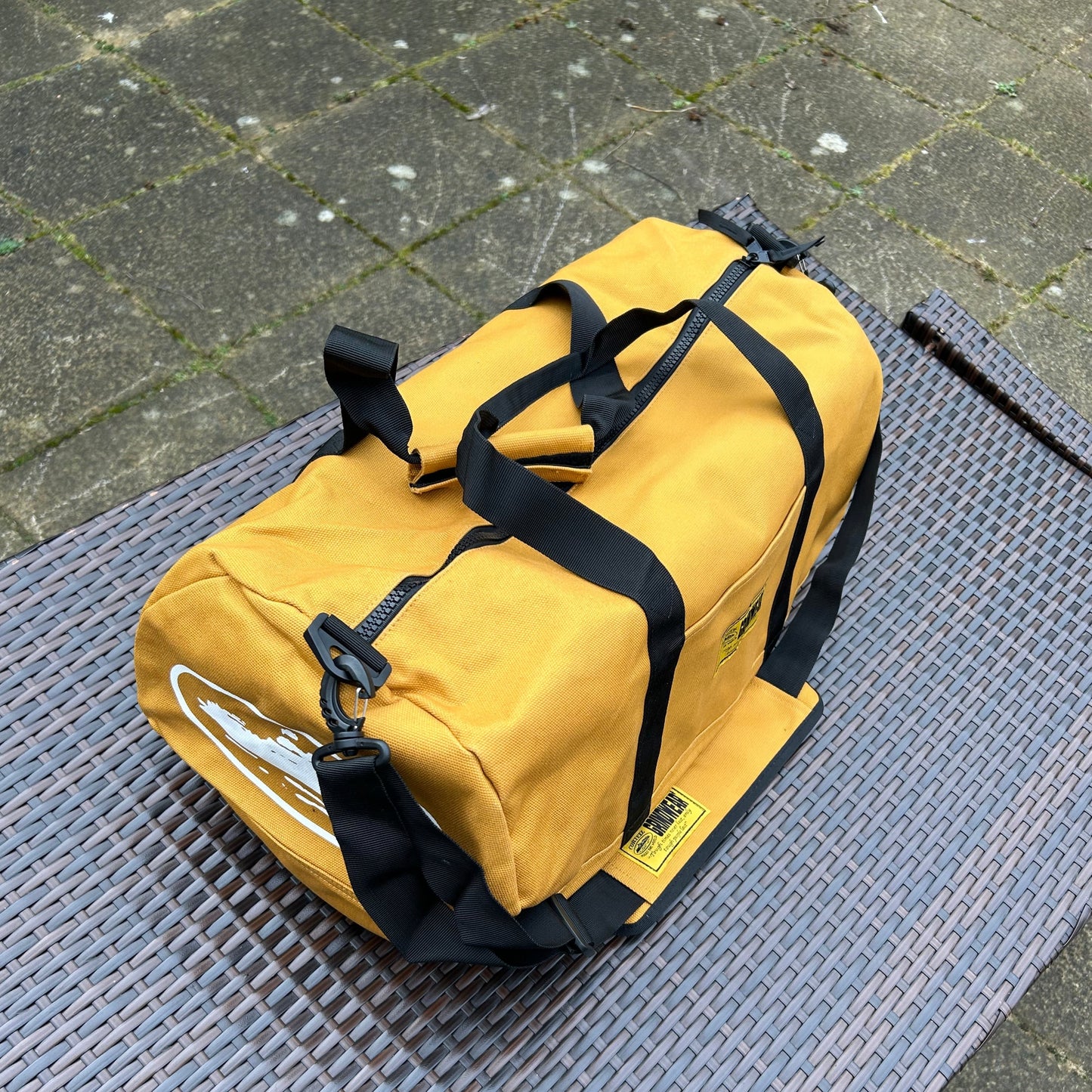 Corteiz Dark Yellow Alcatraz Grindwear Duffle Bag