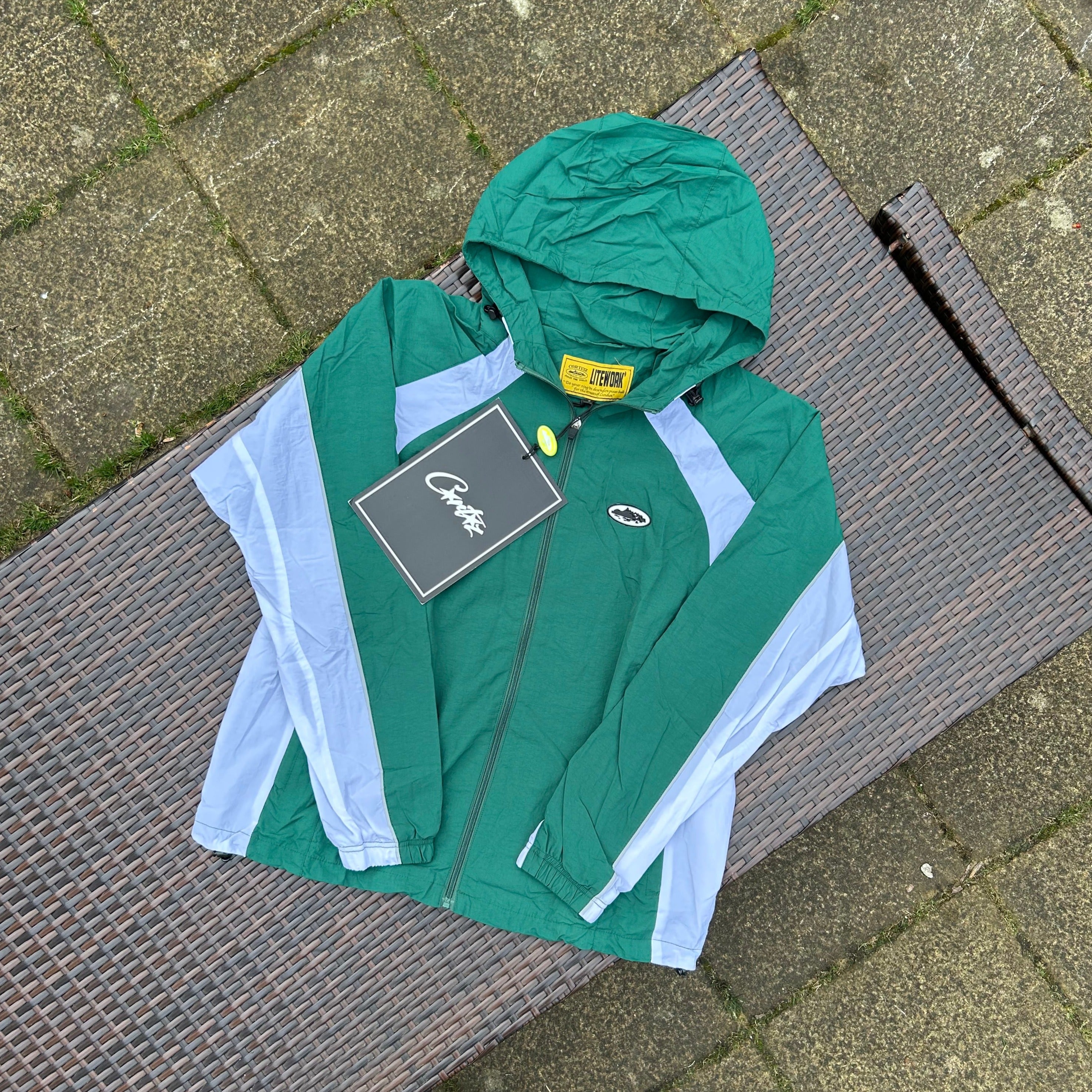 Corteiz Green/White "Alcatraz" Windbreaker