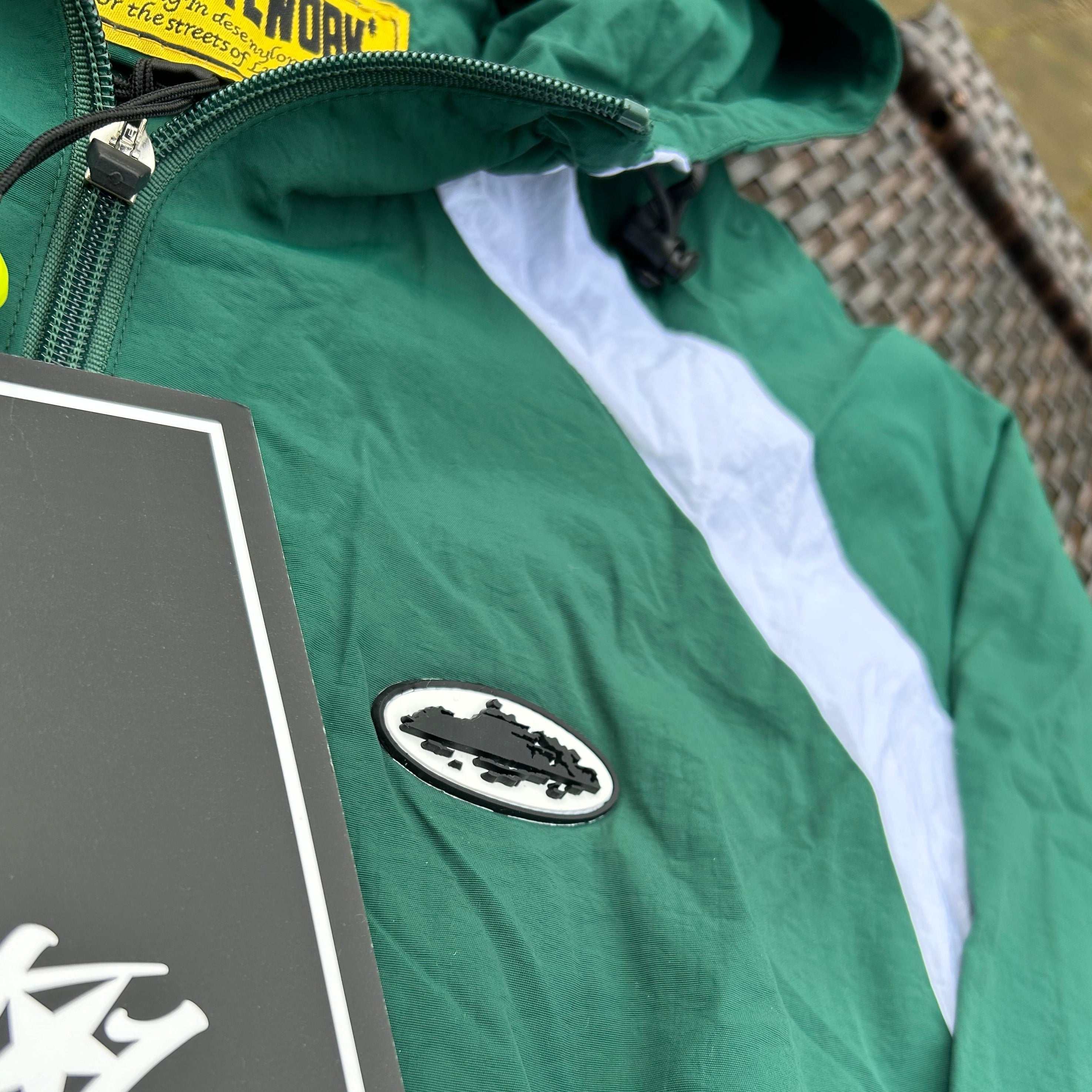 Corteiz Green/White "Alcatraz" Windbreaker