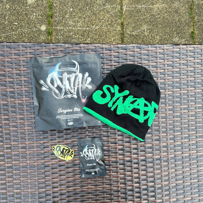 Syna World Black/Green “Synarchy” Reversible Beanie