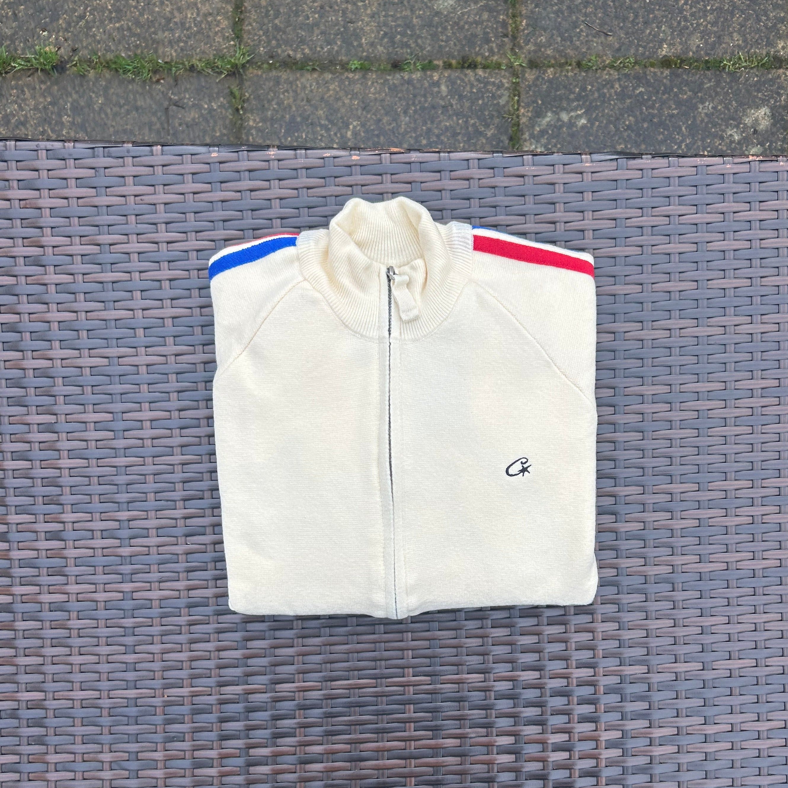 Corteiz Cream Knit Zip Up Fleece