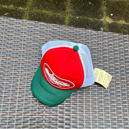 Corteiz Red/Green/White "Alcatraz" Trucker Hat