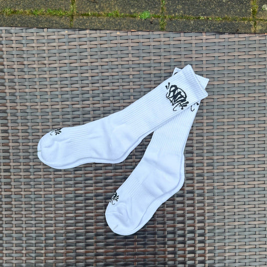 Syna World White/Black Logo Socks (Twin Pack)