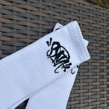 Syna World White/Black Logo Socks (Twin Pack)