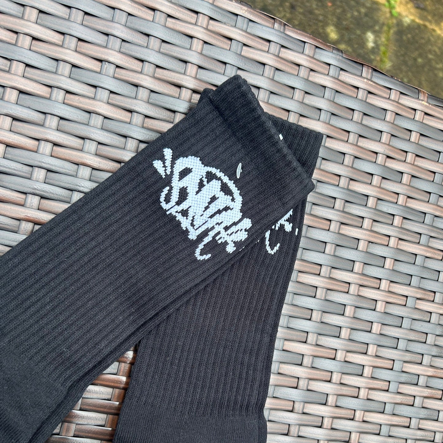 Syna World Black/White Logo Socks (Twin Pack)
