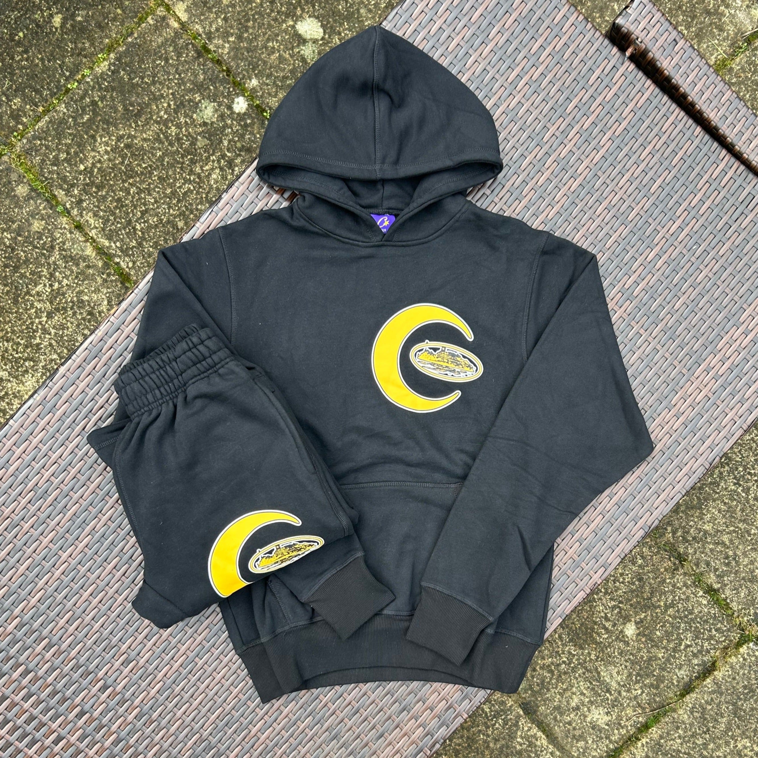 Corteiz Black/Yellow Alcatraz "Moon" Tracksuit