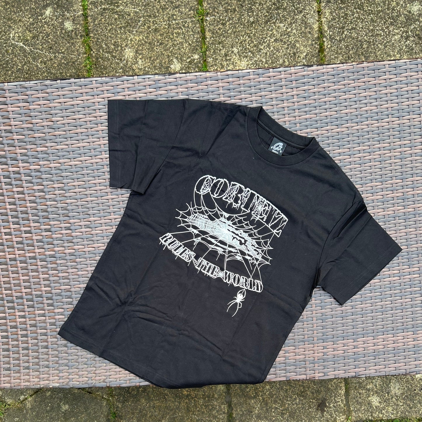 Corteiz Black Alcatraz "Web" T Shirt
