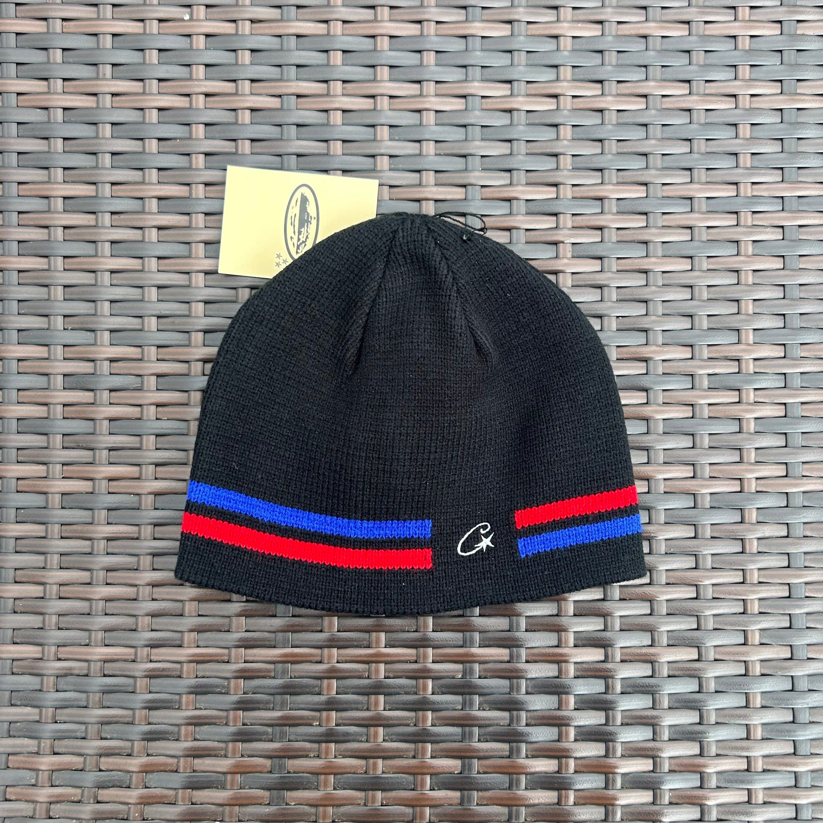 Corteiz Black/Red/Blue VVS Knit Beanie