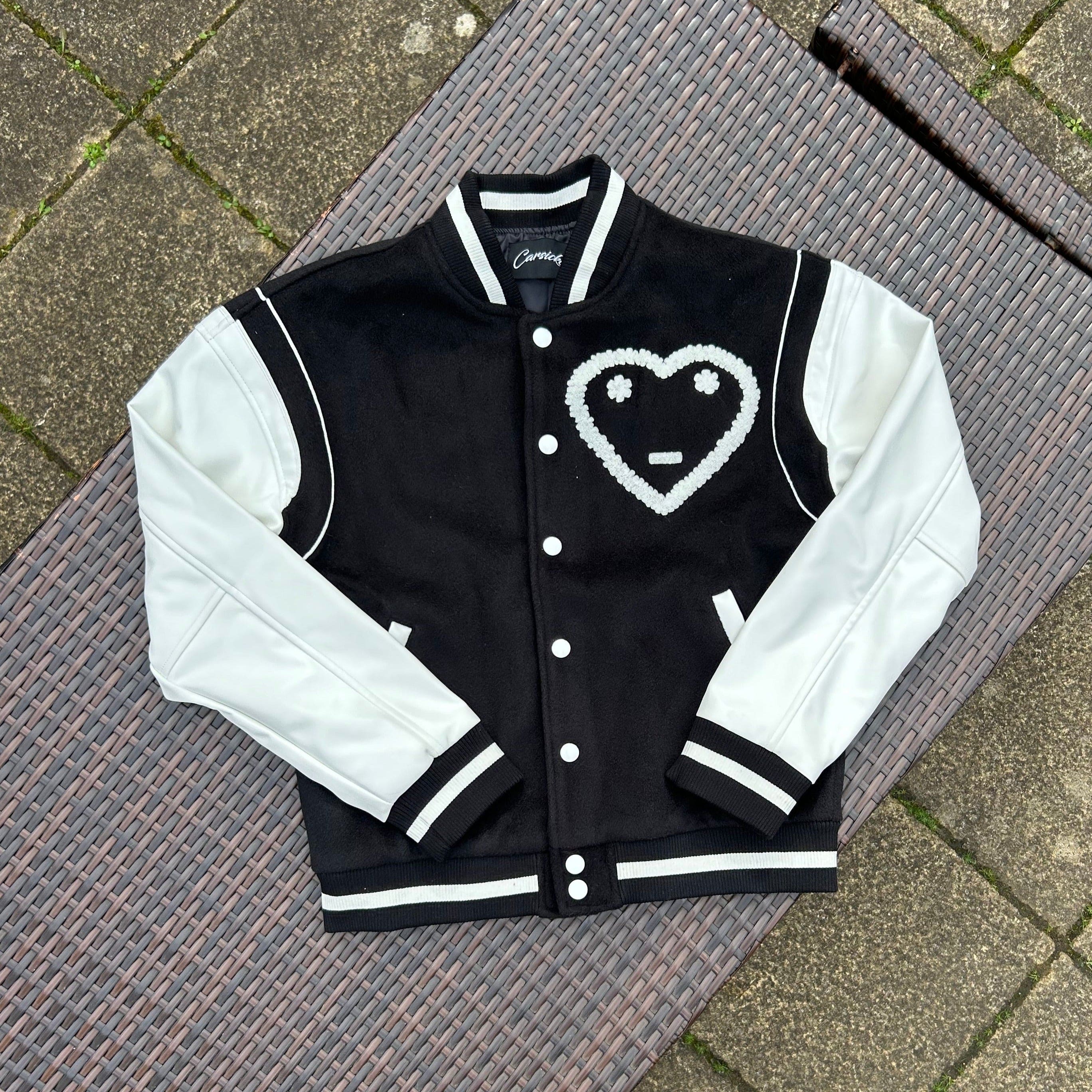 Carsicko Black/White "Don't Touch" Varsity Jacket