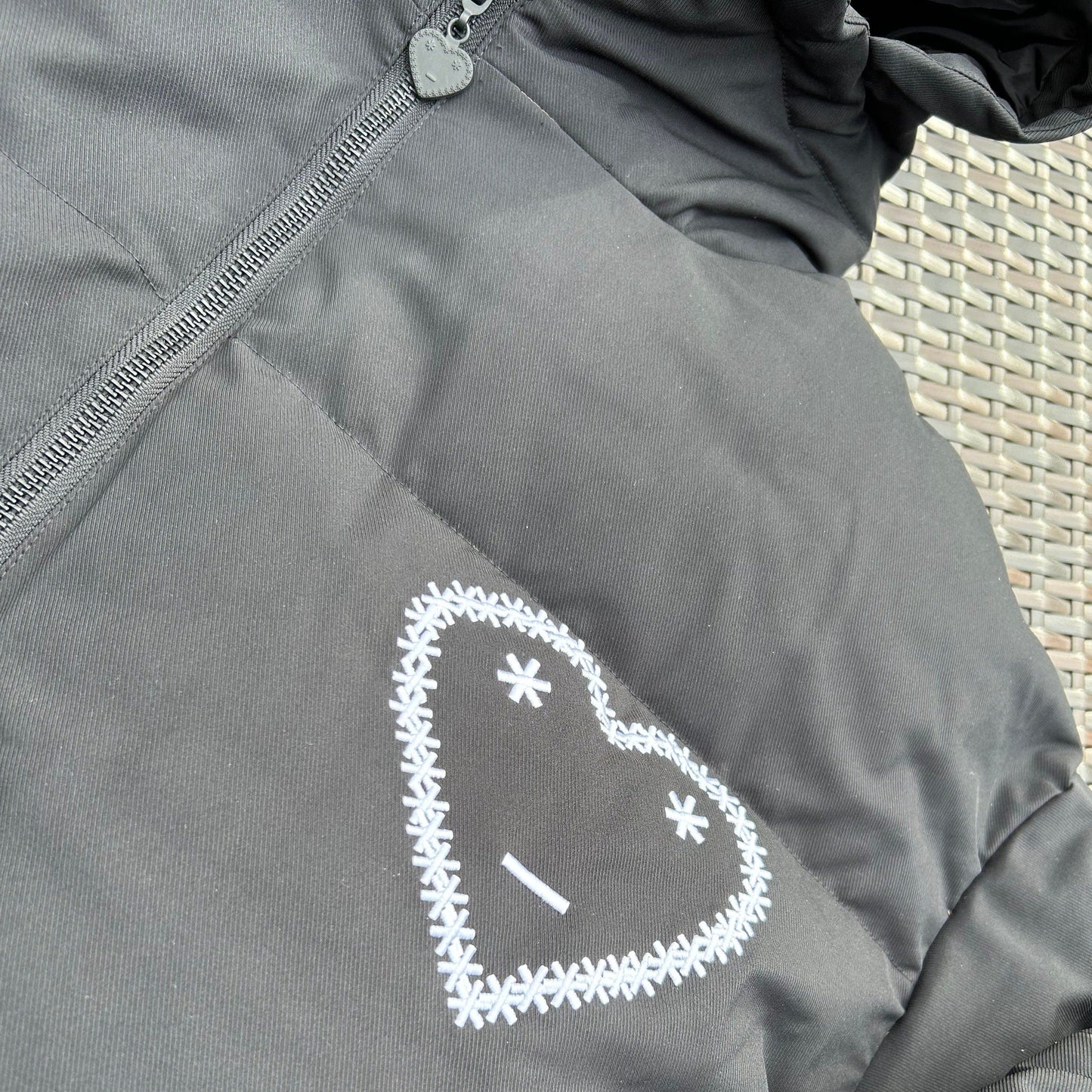 Carsicko Black Logo Hooded Puffer Jacket