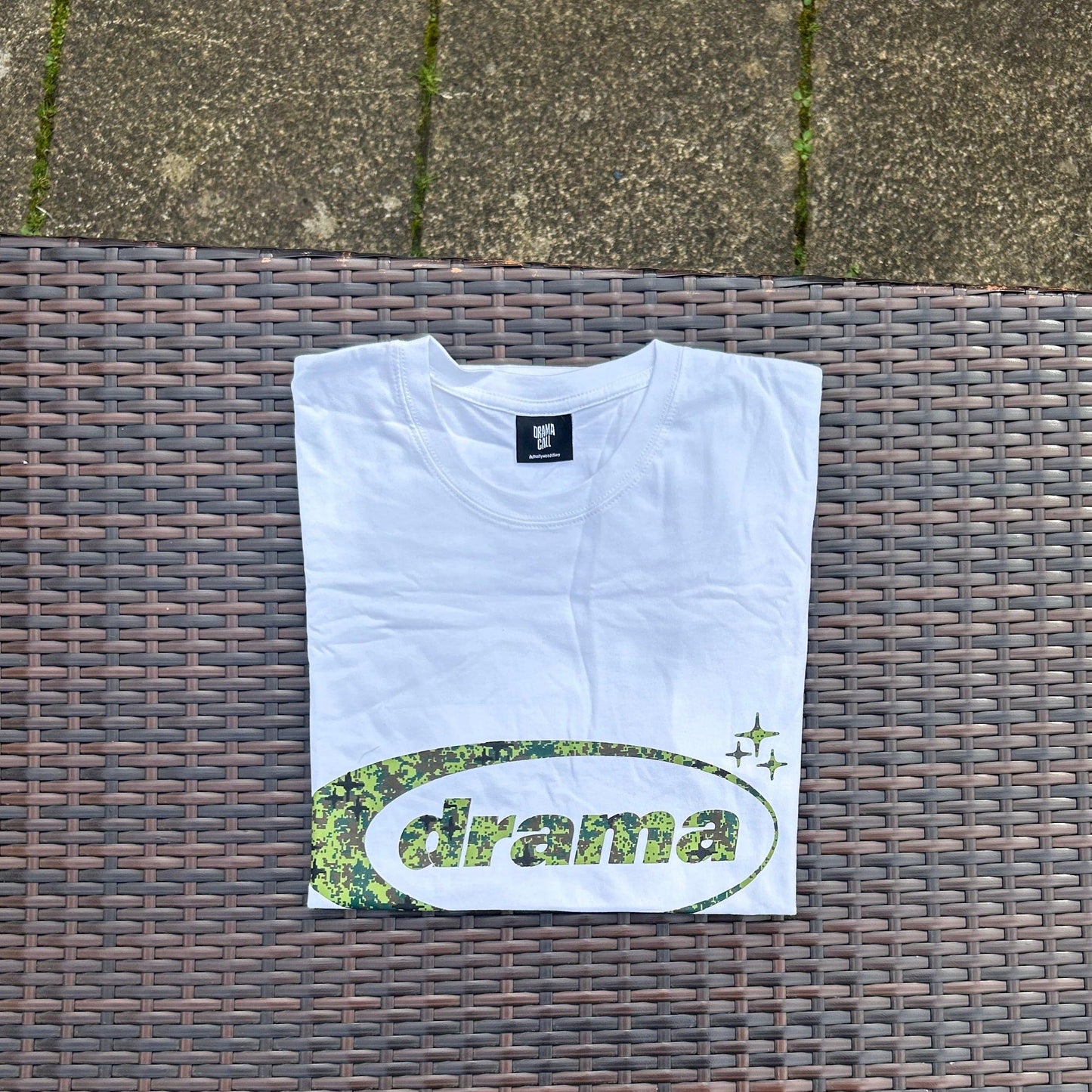 Drama Call White/Camo T Shirt