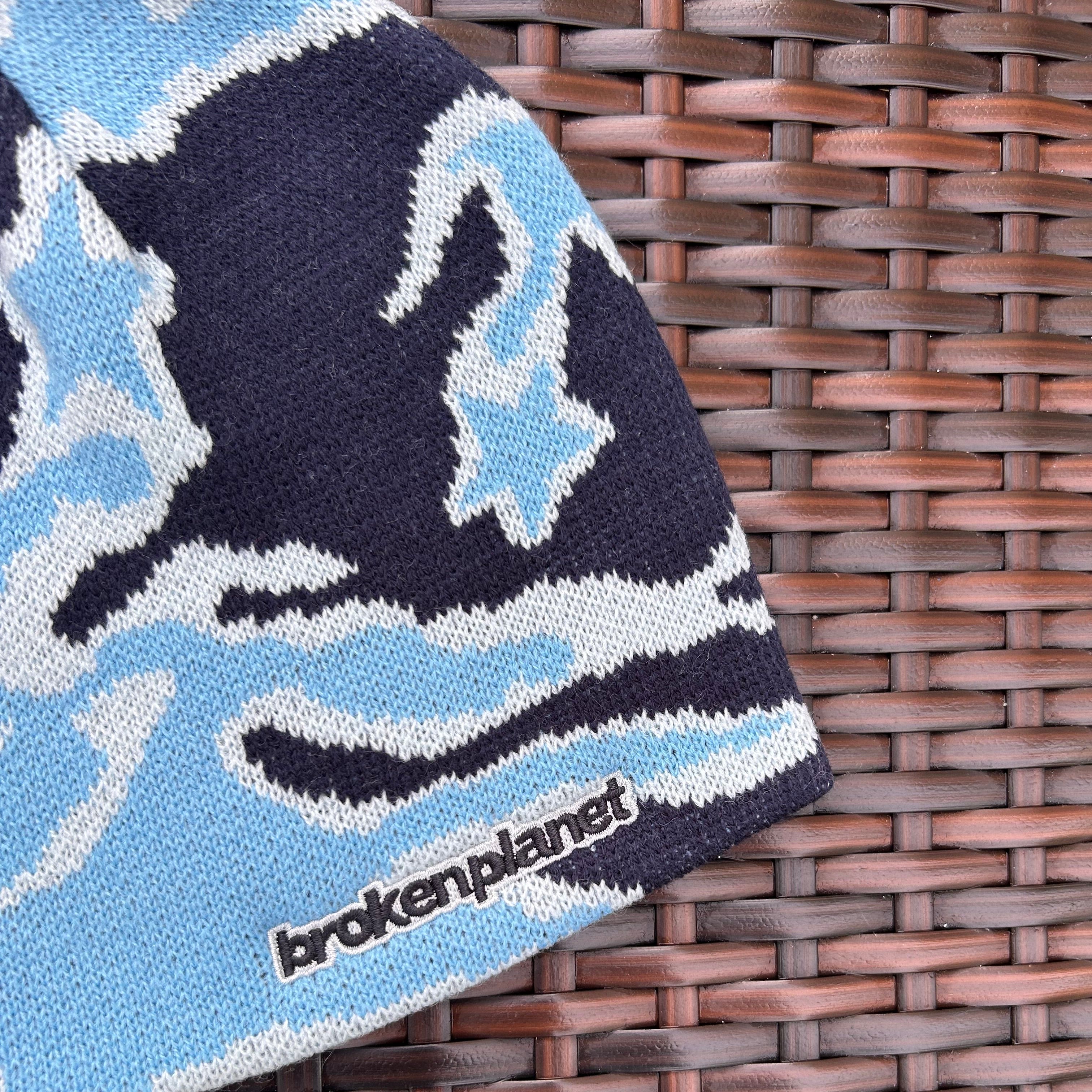 帽子 Broken Planet Star Camo Beanie y2k uk Shop Broken Planet Star Camo Blue Beanie - Limited Stock