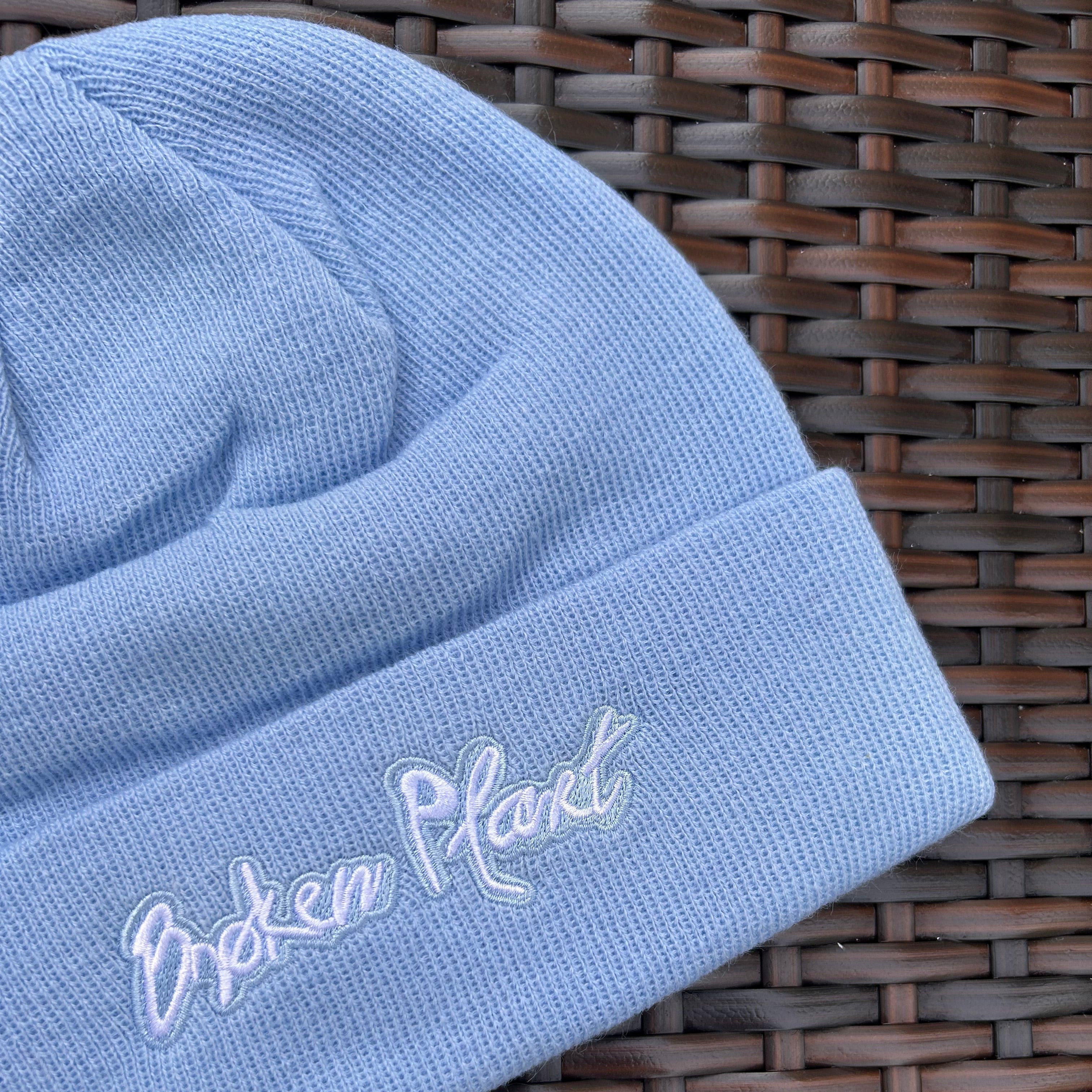 Broken Planet Fold Over Light Blue Beanie