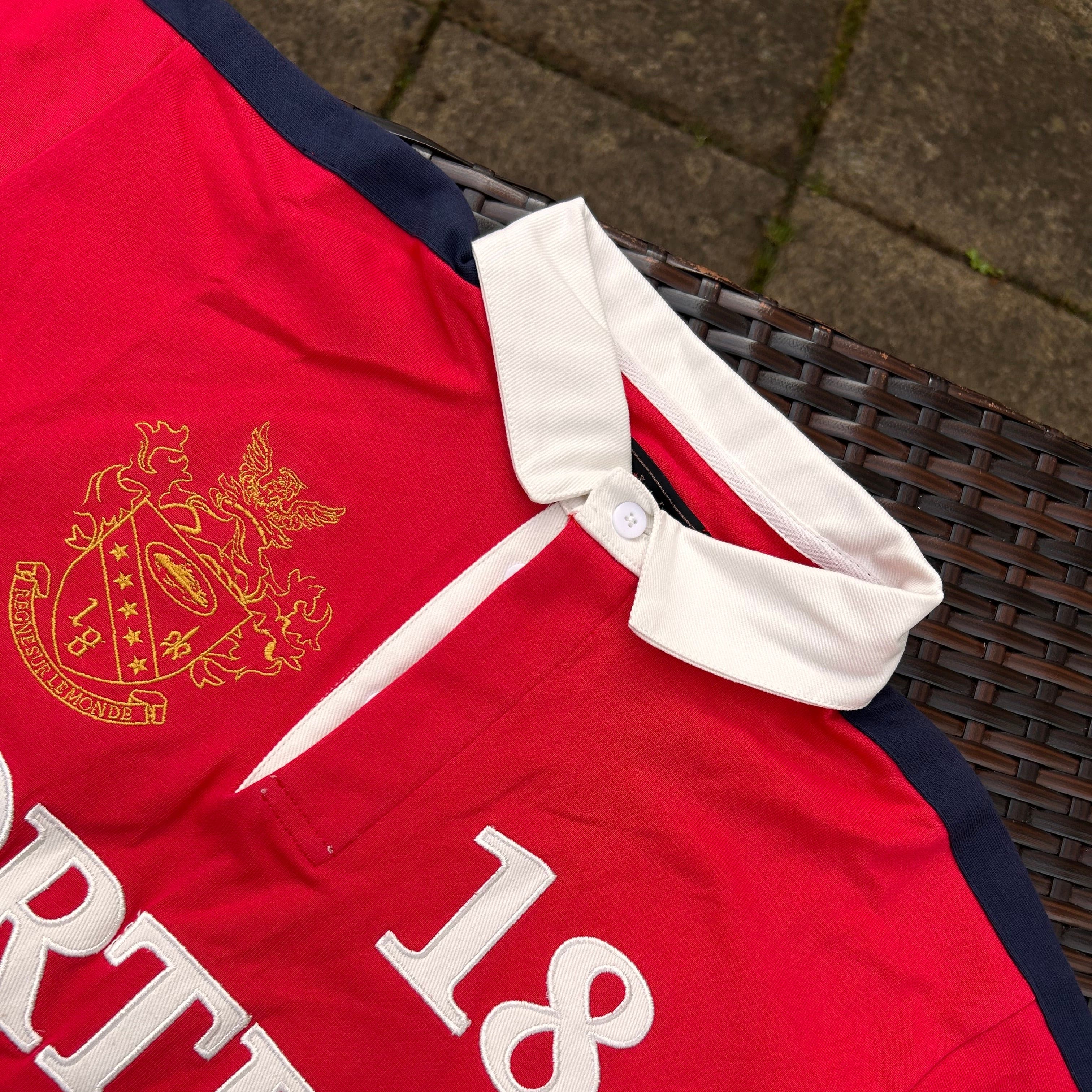 Corteiz Red "Rugby" Paneled Pullover