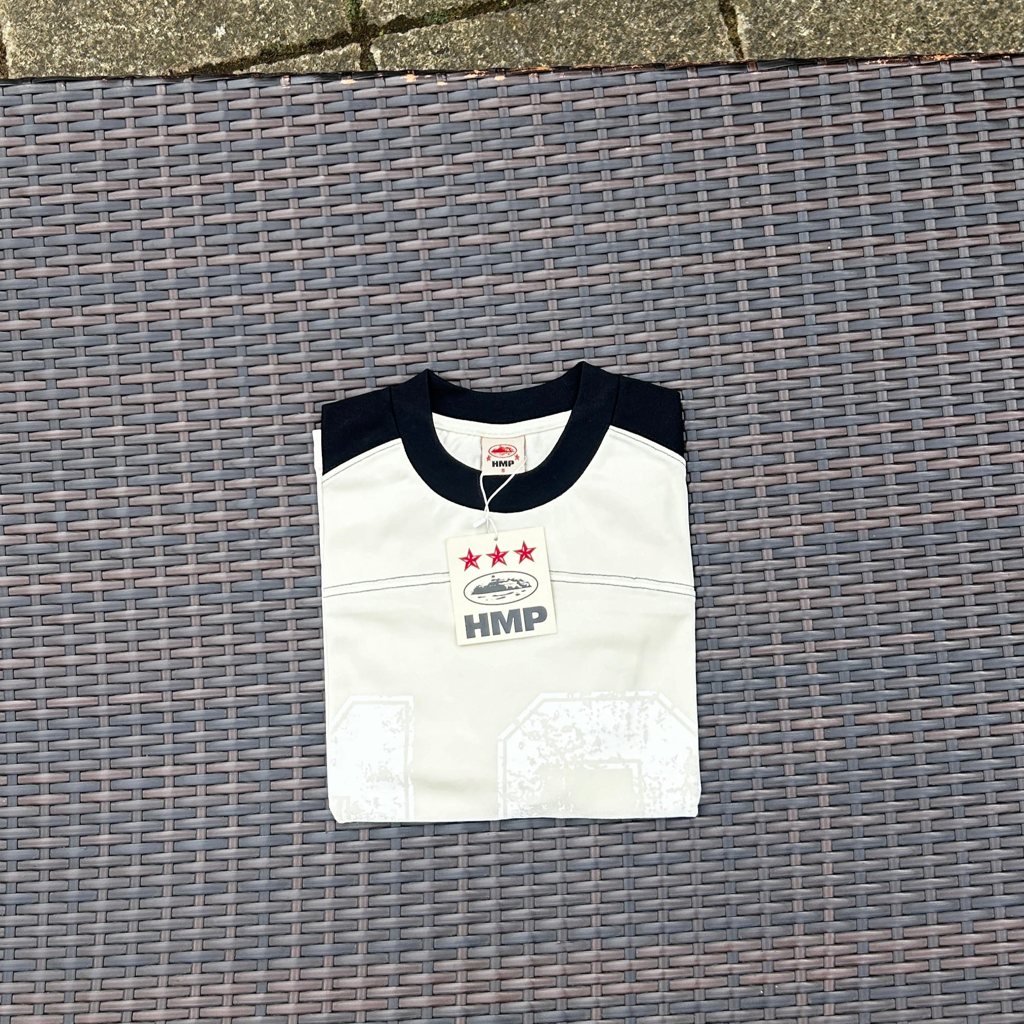Corteiz Cream/Black HMP Vintage Jersey