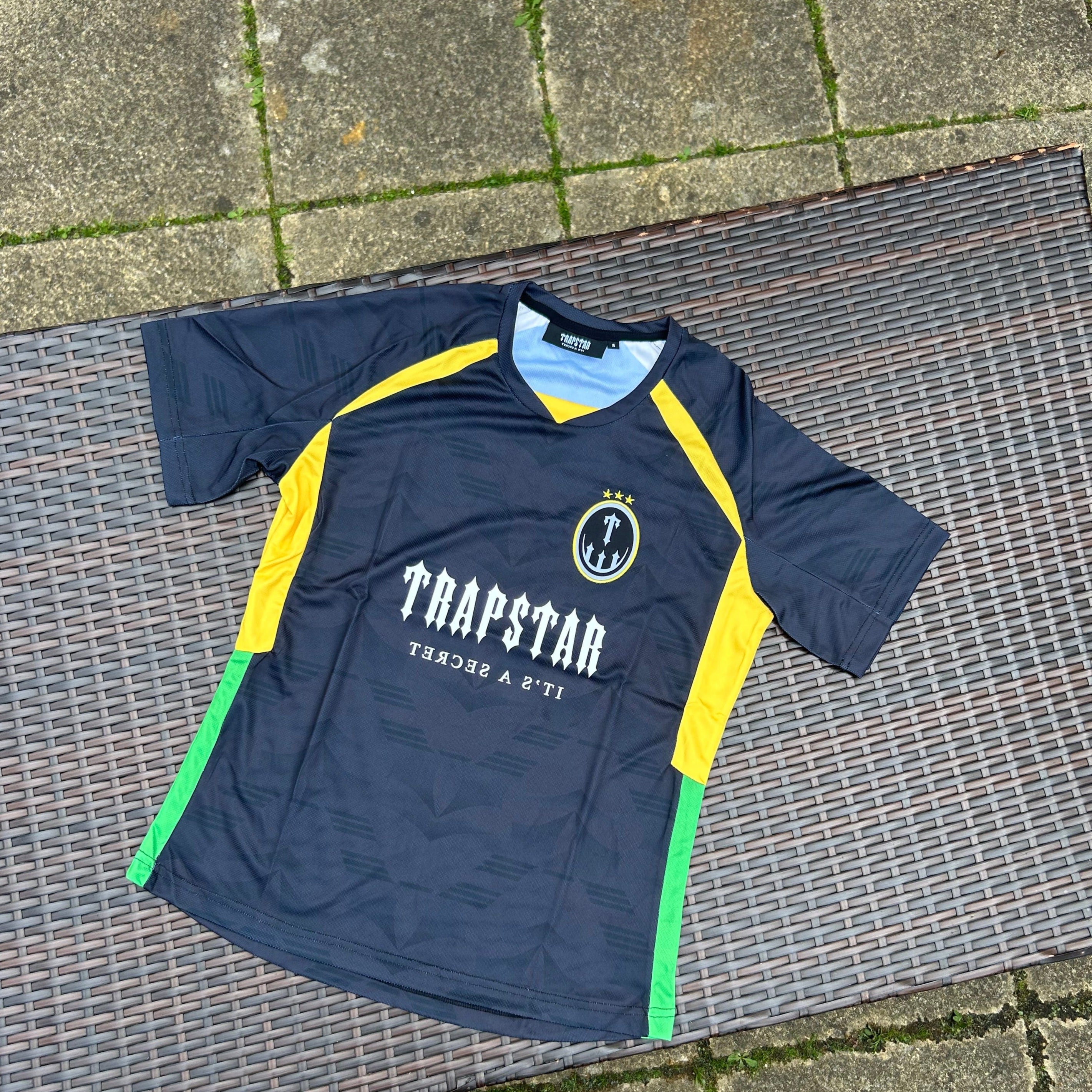 Trapstar Black/Green/Yellow Football Jersey