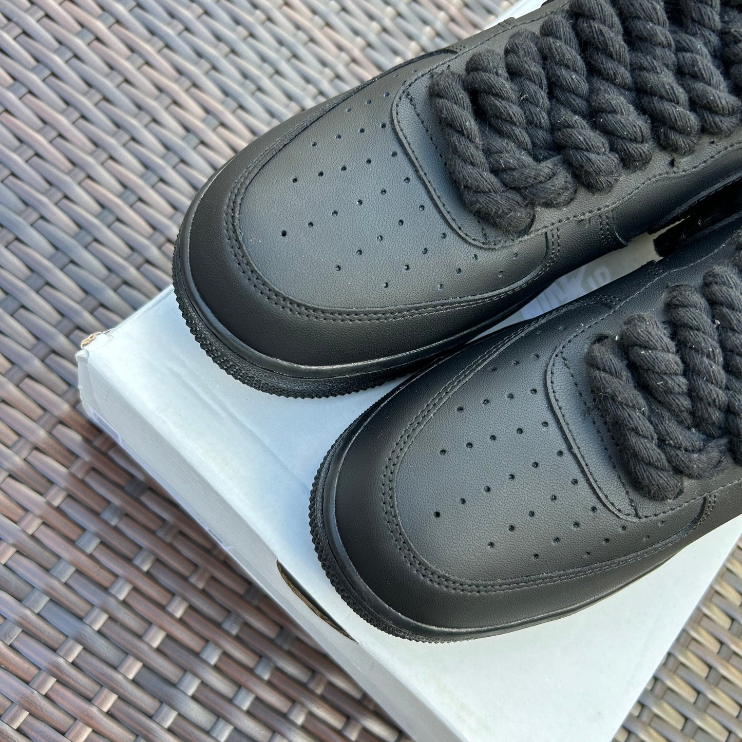 Nike Matte Black "Roped" Air force 1