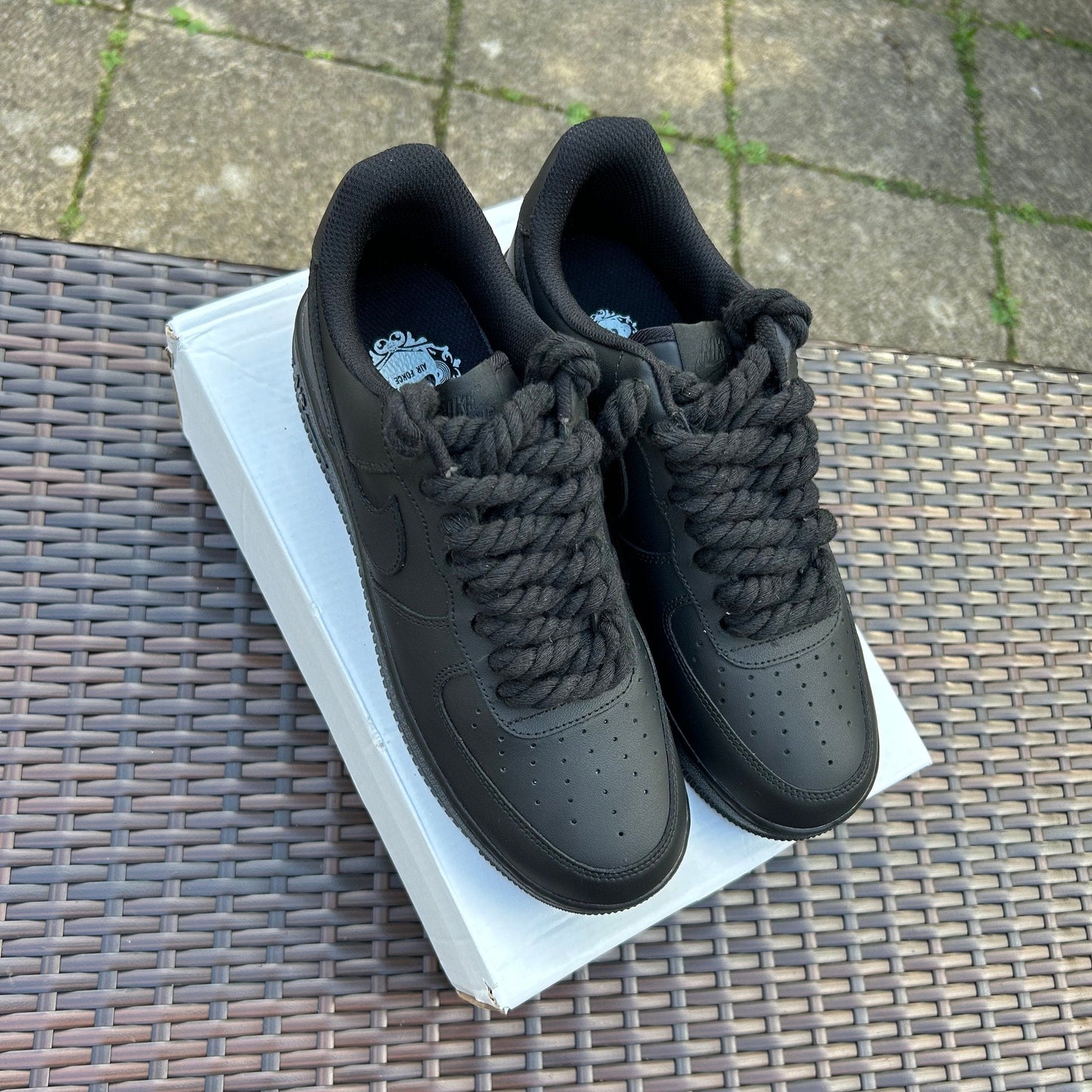 Nike Matte Black "Roped" Air force 1