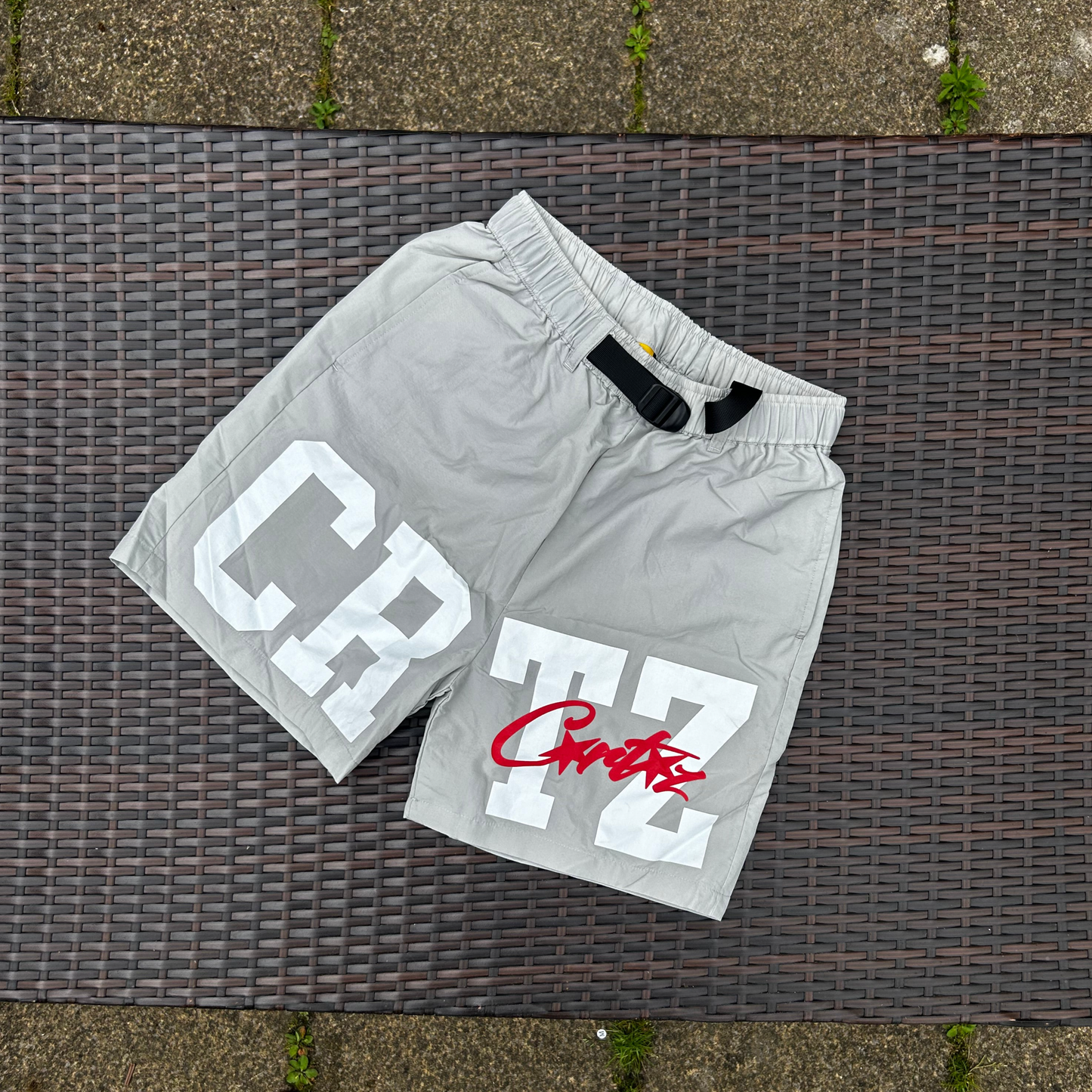 Corteiz Grey "CRTZ" Nylon Shorts