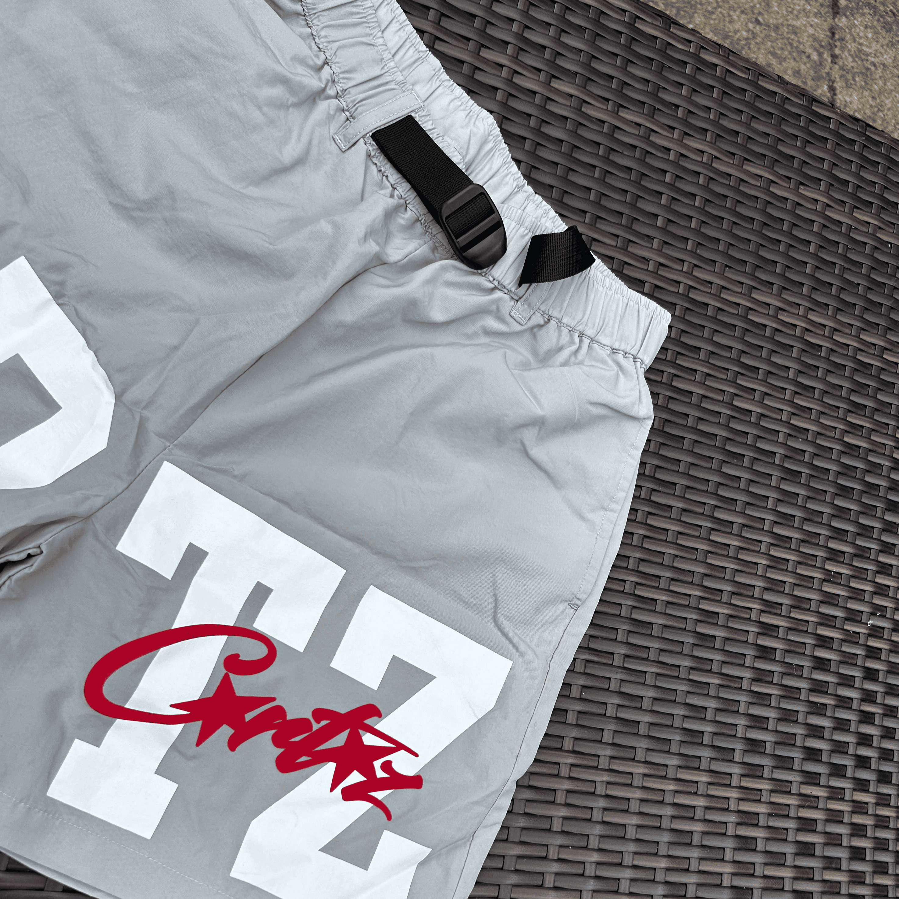 Corteiz Grey "CRTZ" Nylon Shorts