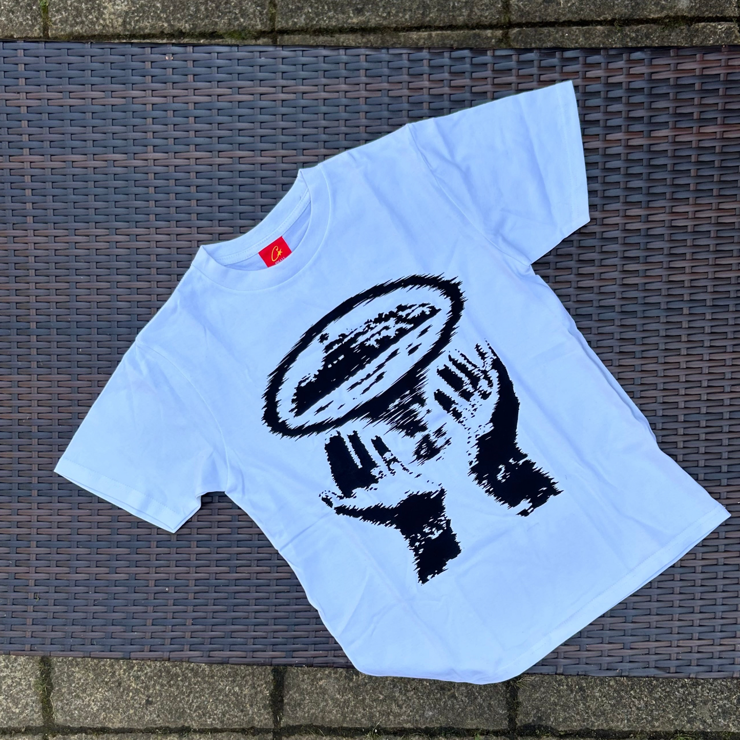 Corteiz White "Vortex Hands" T Shirt