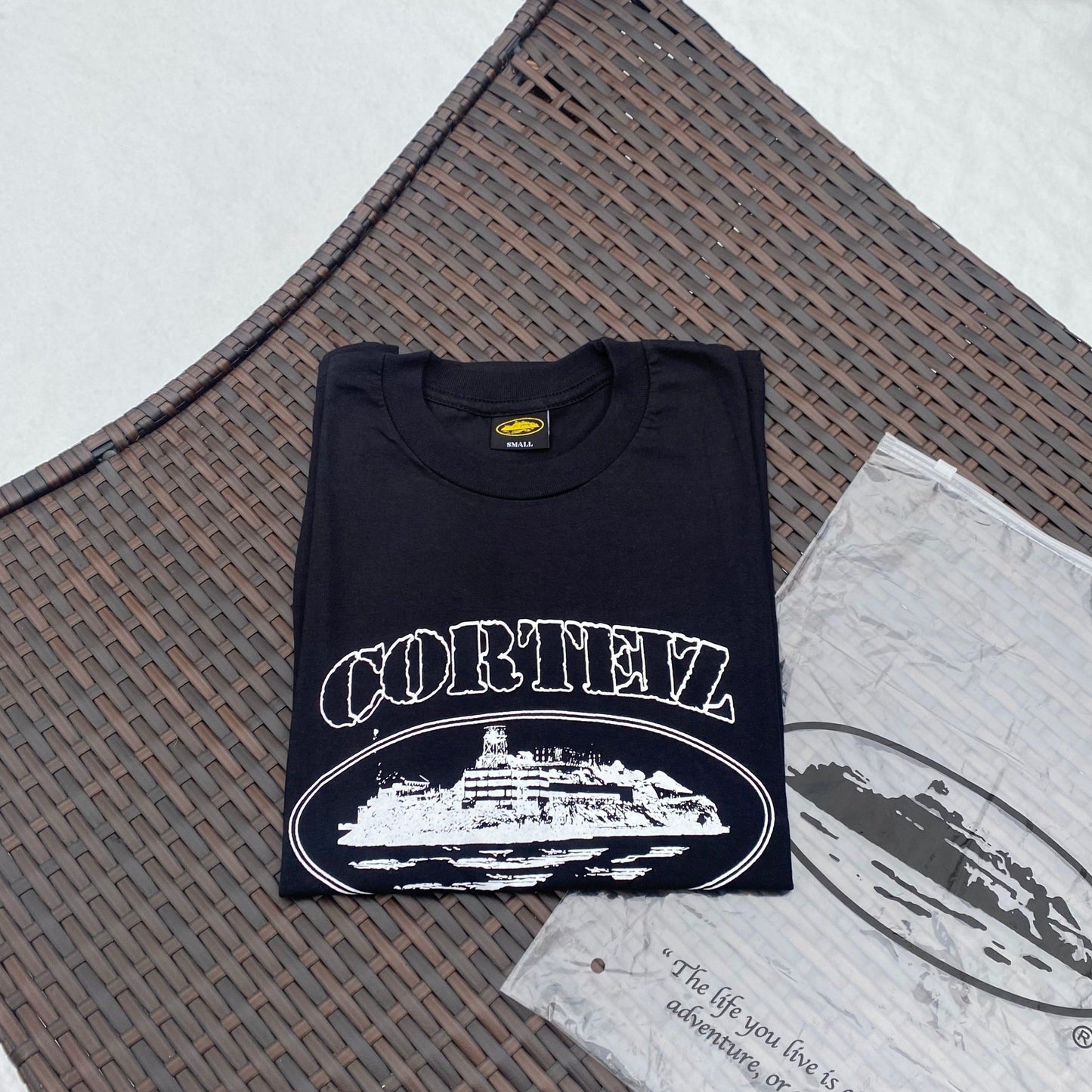 Corteiz Black/White "Alcatraz" T Shirt
